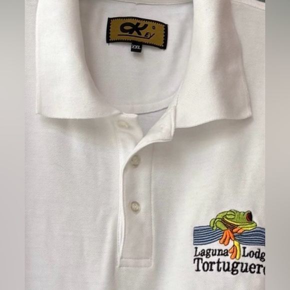 Other - From Costa Rica, Men’s Laguna Lodge Tortuguero, Frog Embroidered Polo Shirt